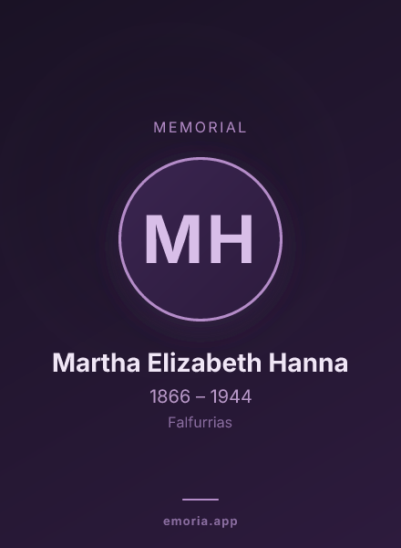 Memorial portrait of Martha Elizabeth Hanna