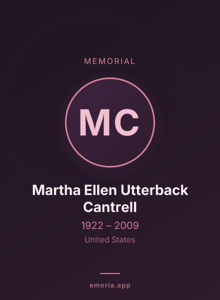 Memorial portrait of Martha Ellen Utterback Cantrell