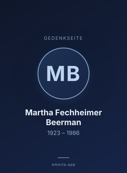 Gedenkportrait von Martha Fechheimer Beerman