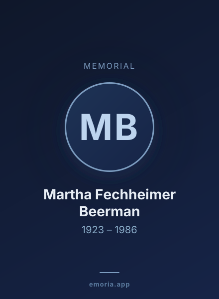 Memorial portrait of Martha Fechheimer Beerman
