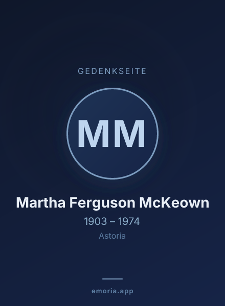 Gedenkportrait von Martha Ferguson McKeown