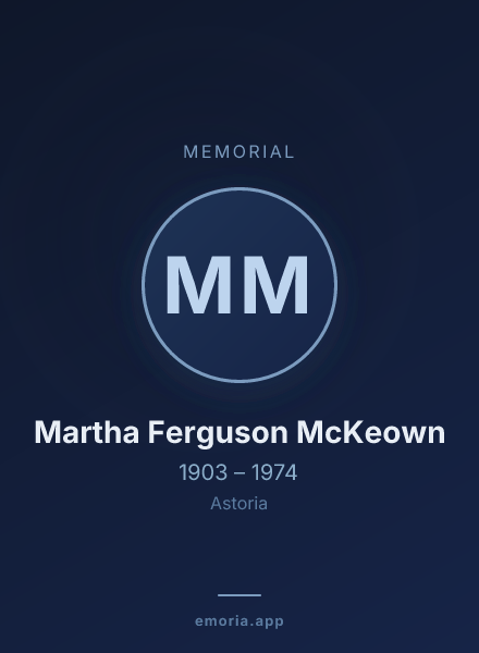 Memorial portrait of Martha Ferguson McKeown