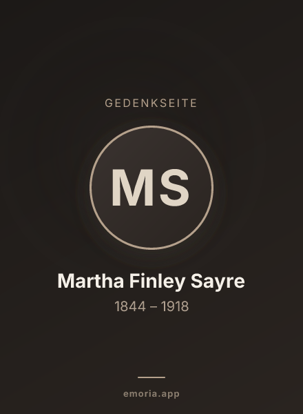 Gedenkportrait von Martha Finley Sayre