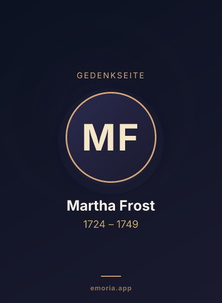 Gedenkportrait von Martha Frost