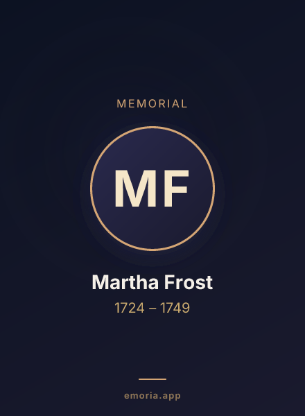 Memorial portrait of Martha Frost