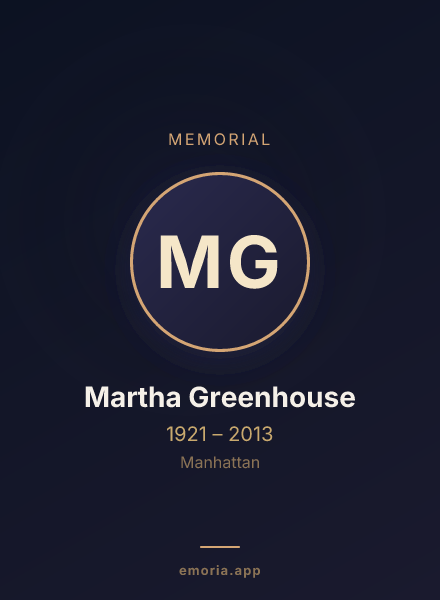 Memorial portrait of Martha Greenhouse