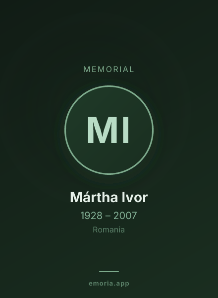 Memorial portrait of Mártha Ivor