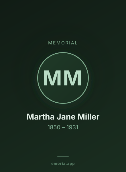 Memorial portrait of Martha Jane Miller