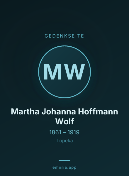 Gedenkportrait von Martha Johanna Hoffmann Wolf