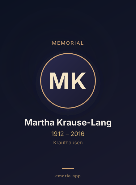 Memorial portrait of Martha Krause-Lang