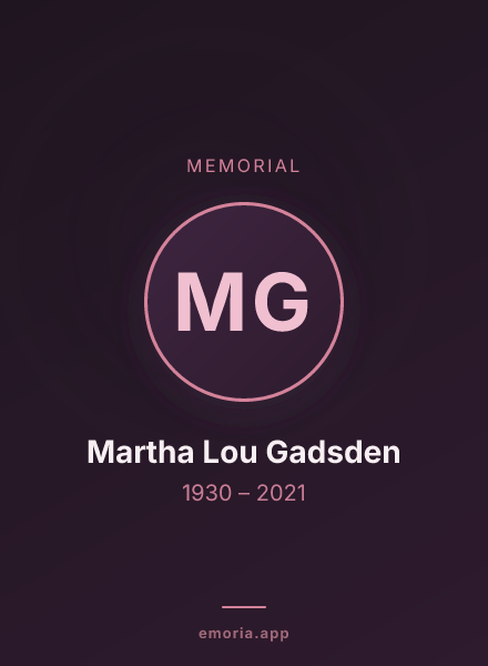 Memorial portrait of Martha Lou Gadsden