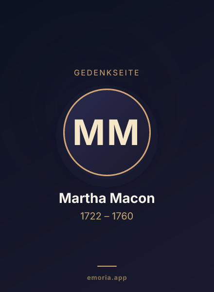 Gedenkportrait von Martha Macon