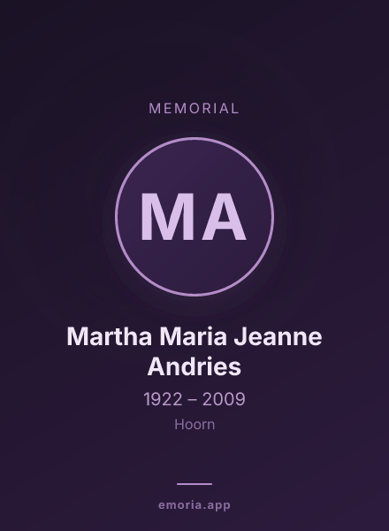 Memorial portrait of Martha Maria Jeanne Andries