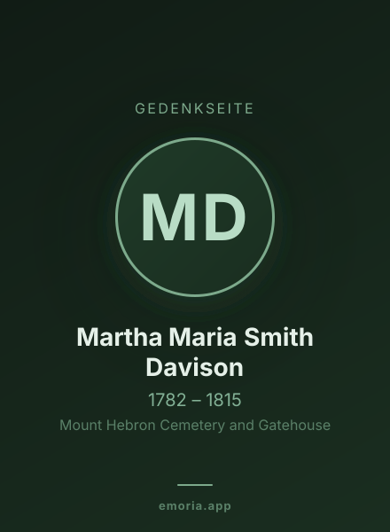 Gedenkportrait von Martha Maria Smith Davison