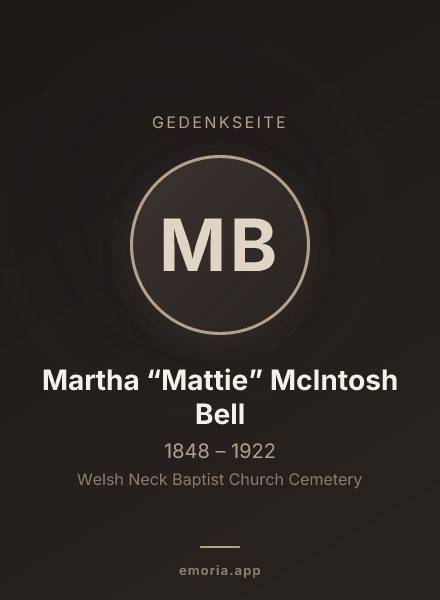 Gedenkportrait von Martha “Mattie” McIntosh Bell