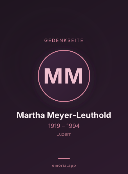 Gedenkportrait von Martha Meyer-Leuthold