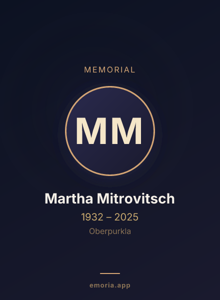 Memorial portrait of Martha Mitrovitsch