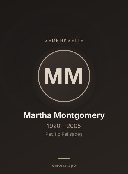Gedenkportrait von Martha Montgomery