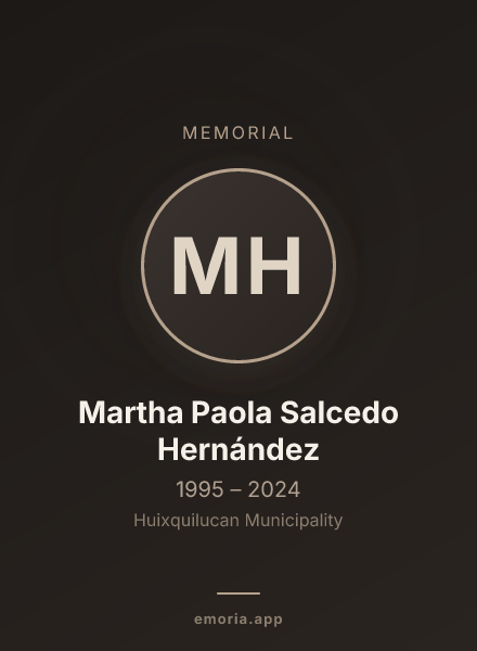 Memorial portrait of Martha Paola Salcedo Hernández