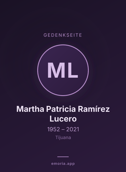 Gedenkportrait von Martha Patricia Ramírez Lucero