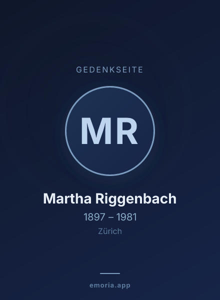 Gedenkportrait von Martha Riggenbach