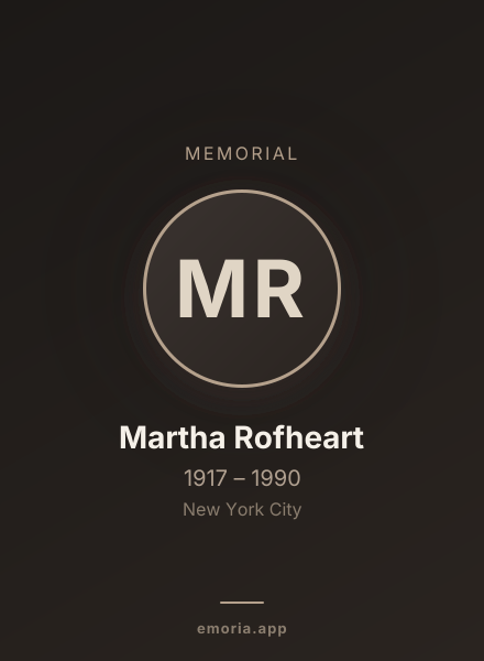 Memorial portrait of Martha Rofheart