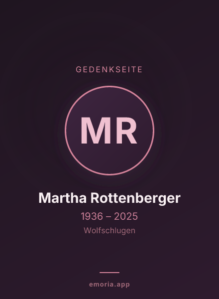 Gedenkportrait von Martha Rottenberger