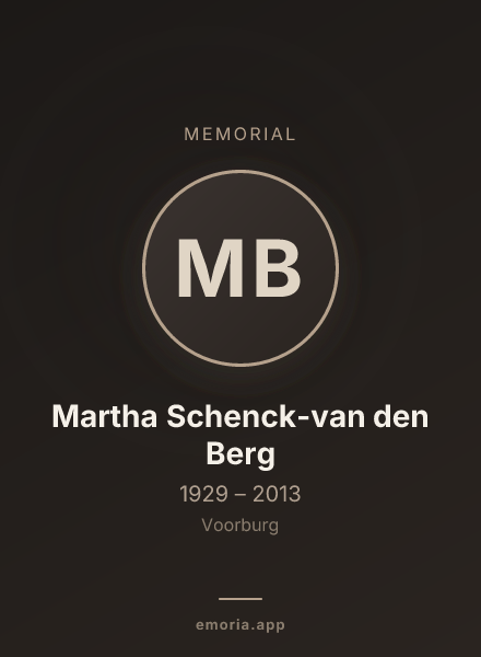 Memorial portrait of Martha Schenck-van den Berg