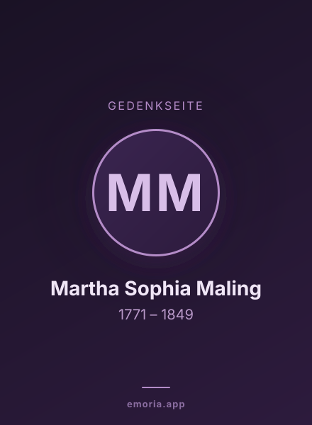 Gedenkportrait von Martha Sophia Maling