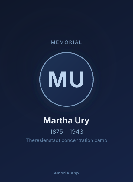 Memorial portrait of Martha Ury