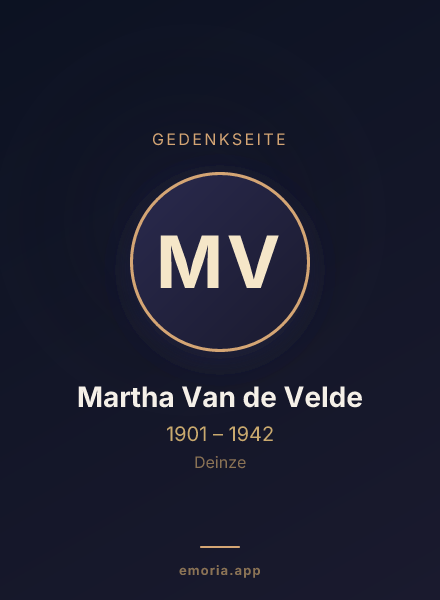 Gedenkportrait von Martha Van de Velde