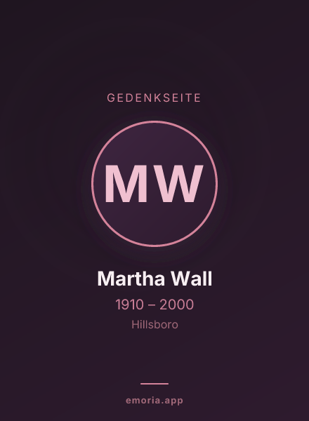 Gedenkportrait von Martha Wall