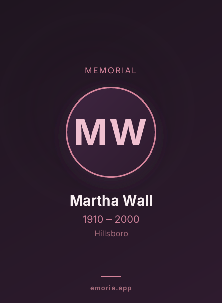 Memorial portrait of Martha Wall