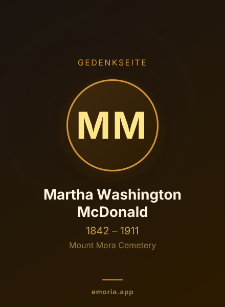 Gedenkportrait von Martha Washington McDonald