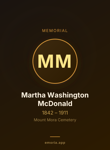 Memorial portrait of Martha Washington McDonald