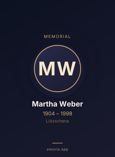 Memorial portrait of Martha Weber