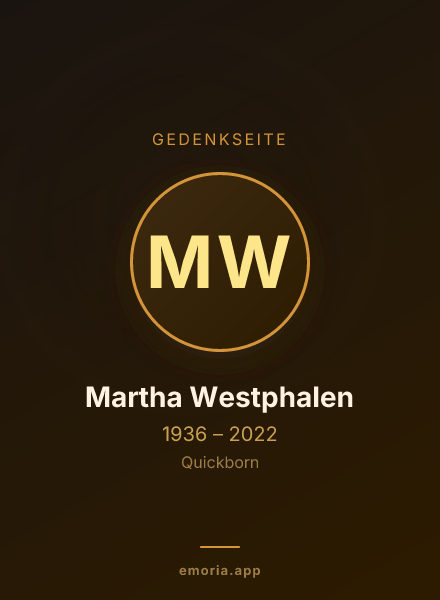 Gedenkportrait von Martha Westphalen