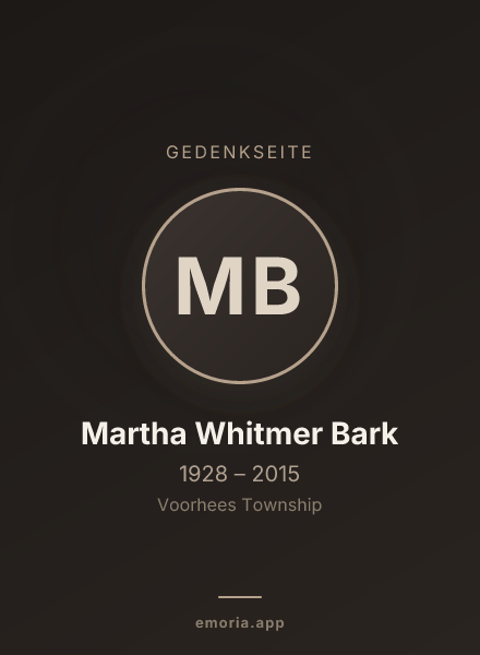 Gedenkportrait von Martha Whitmer Bark