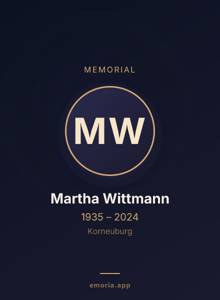 Memorial portrait of Martha Wittmann