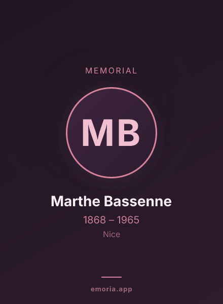 Memorial portrait of Marthe Bassenne