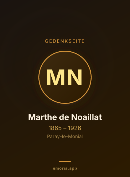 Gedenkportrait von Marthe de Noaillat