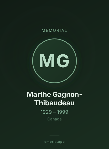 Memorial portrait of Marthe Gagnon-Thibaudeau