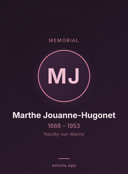 Memorial portrait of Marthe Jouanne-Hugonet