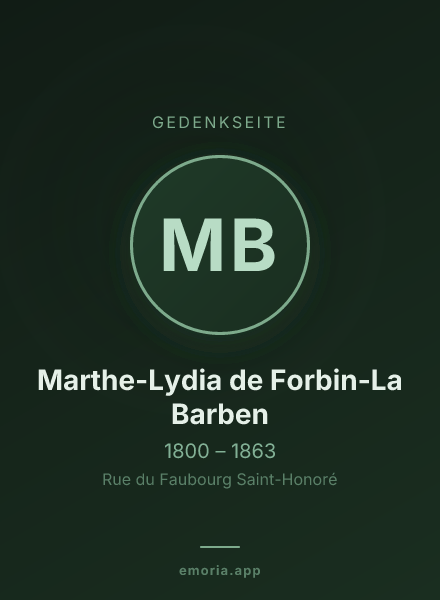 Gedenkportrait von Marthe-Lydia de Forbin-La Barben