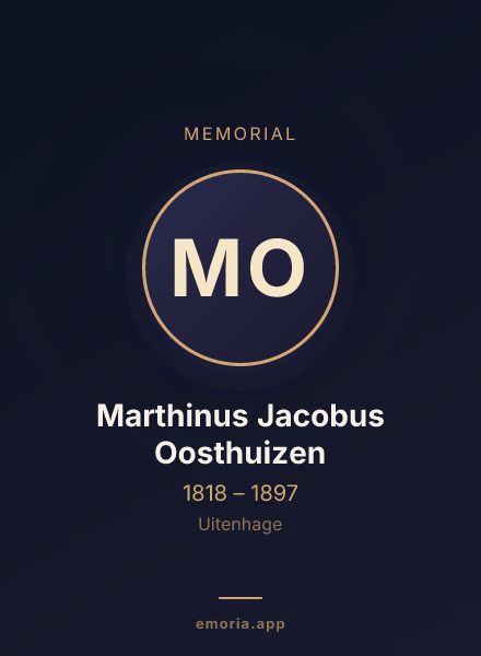 Memorial portrait of Marthinus Jacobus Oosthuizen