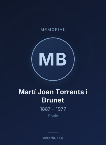 Memorial portrait of Martí Joan Torrents i Brunet