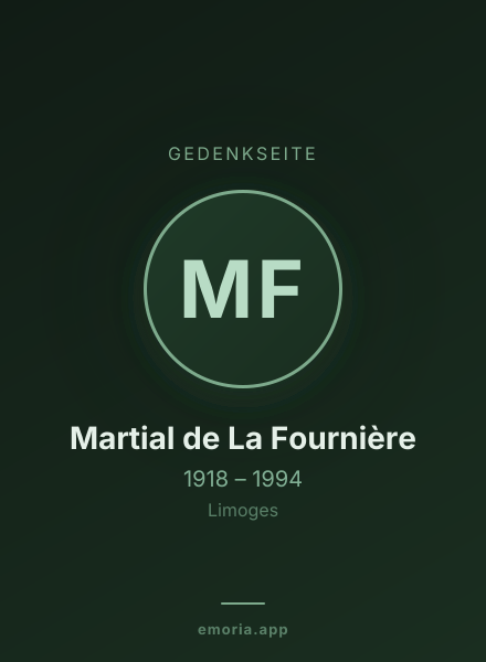 Gedenkportrait von Martial de La Fournière