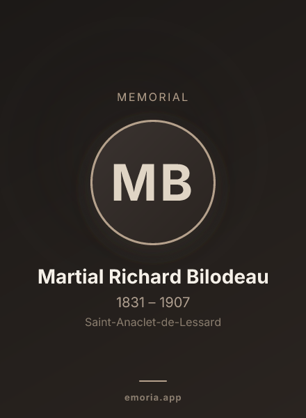 Memorial portrait of Martial Richard Bilodeau