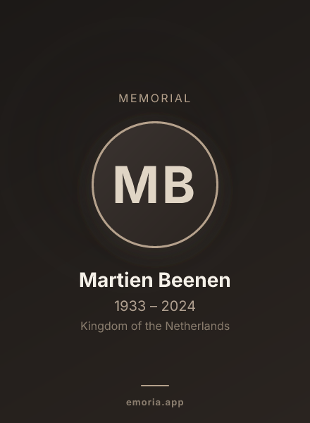 Memorial portrait of Martien Beenen