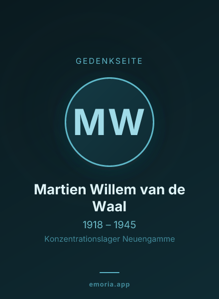 Gedenkportrait von Martien Willem van de Waal